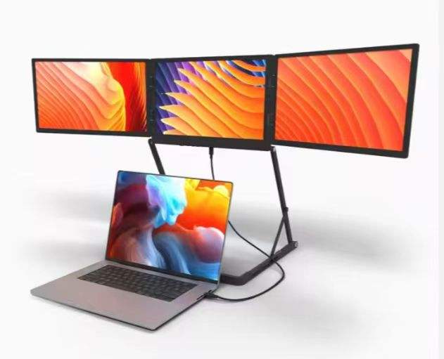 15.6 Inch Triple IPS Portable Screen Monitor 1080P FHD USB-C Dual Interface Aluminum Travel Laptop Screen Monitors