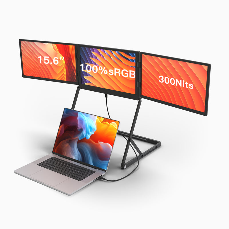 15.6 Inch Triple IPS Portable Screen Monitor 1080P FHD USB-C Dual Interface Aluminum Travel Laptop Screen Monitors